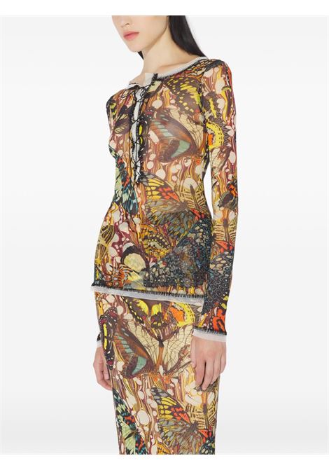 mesh top ls woman yellow and multicolor JEAN PAUL GAULTIER | 26/01-W-TO448-M020P1090